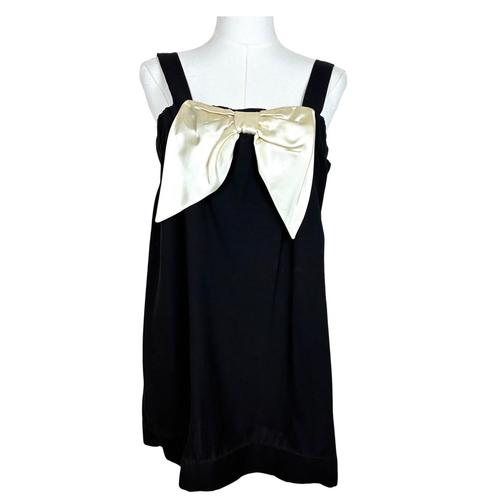 Vintage 60s Womens Dress Sz S/M Babydoll Cocktail Party Mini Bow Coquette Shift